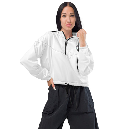 B4Lyfe White cropped windbreaker